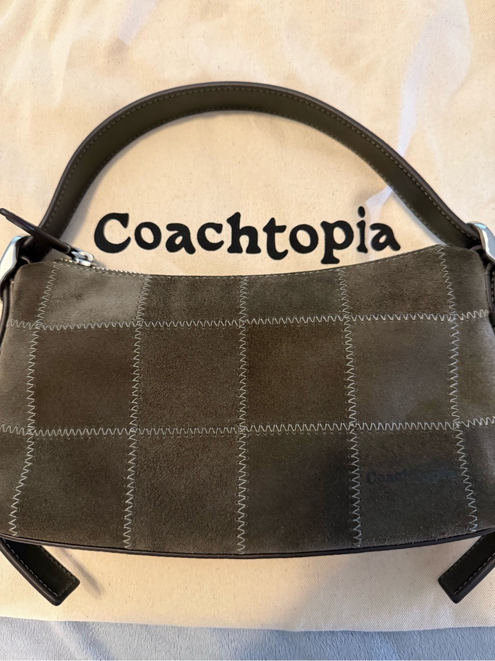 Coachtopia Small Olive (Suede) Patch Alter/Ego Slouchy - NWOT